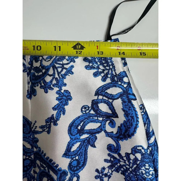 Blue & White Damask Toile Mermaid Ball Gown Skirt Size 7 Formal Homecoming Prom - Picture 5 of 7